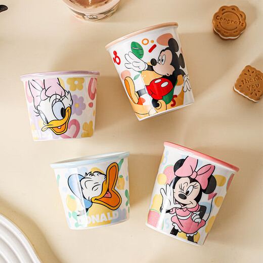 Disney Genuine Ceramic Cup Water Cup Ice Cream Cup Cake Cup Mug New Exquisite Girls Cold Drink Cup Large Daisy 250ML 1 pc