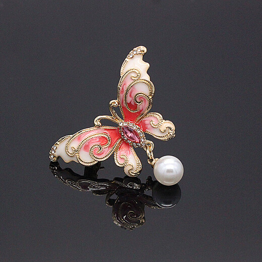 Enamel hand-painted retro literary graceful rhinestone national style butterfly brooch cheongsam coat brooch brooch blue butterfly