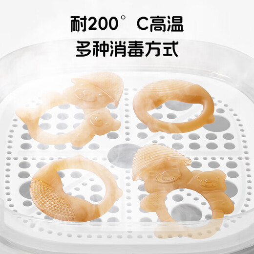 Cartoon Hat Bear Teether Baby Anti-eating Hand Teether Nano Silver Silicone Teether Baby Chew Fun Toy Nano Silver-Contact Type Teether 1 piece Storage + Anti-chain Drop-Food Grade Silicone-Q-Blastic Good Bite