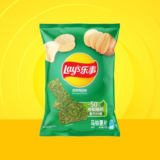 乐事（Lay's） 薯片休闲零食膨化食品经典原味75克装薯片零食多种口味 岩烧海苔味