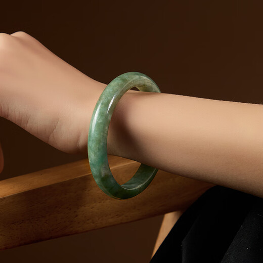 Laomiao Jadeite Bracelet A Grade Waxy Jade Bracelet Women’s Jade Bracelet as a Holiday and Birthday Gift for My Wife and Mom Jadeite Oil Green Bracelet 56 Circles