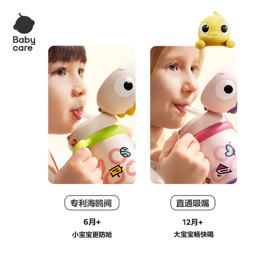Babycare children's thermos cup baby learning drinking cup straw water cup kettle stainless steel 300ml - new and old styles mixed