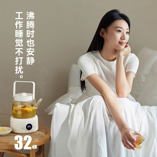 Olayks all-glass health kettle 1L mini office multi-function teapot flower teapot health kettle glass kettle constant temperature electric kettle 1L upgraded all-glass kettle body with glass filter