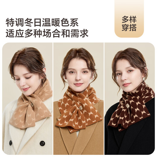 JIUMU pure wool scarf women's winter autumn and winter warm scarf birthday Christmas gift for girls