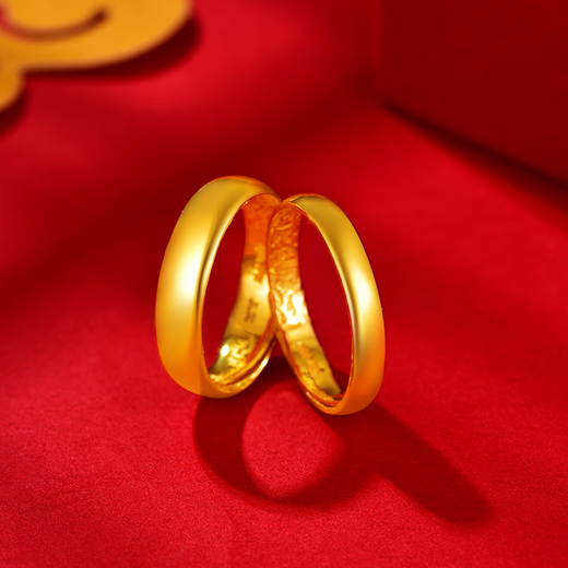 Gold and Silver Gold Ring Couple Ring Pure Gold 999 Tianyuan Ring Live Mouth Adjustable Pfaff Ring Couple Ring Pfaff Ring (If the weight is more, the less will be added) Men's model is about 8.5g