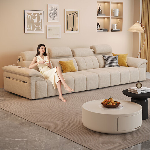 Jane Xin Chenille sofa living room 2025 new small apartment removable and washable pillow adjustable fabric sofa 868B