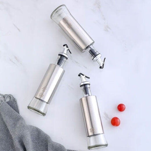 ZWILLING oil pot seasoning bottle stainless steel glass bottle soy sauce vinegar bottle oil control leak-proof seasoning jar home kitchen seasoning set glass oil pot 500ml high borosilicate
