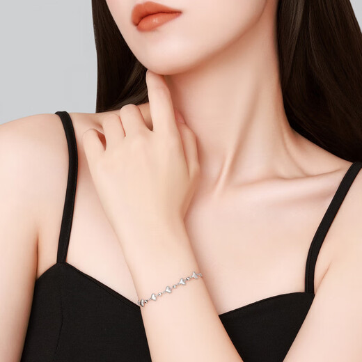 Chao Acer Exploding Love Beads Platinum Bracelet PT950 Bracelet Stacked as a Gift for Girlfriend, Priced at 590 Yuan, 5.95g, Chain Length Approximately 16cm + Tail Chain
