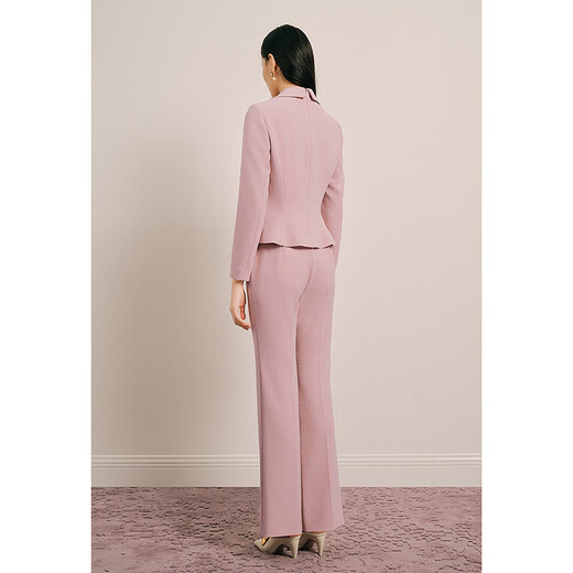 OBBLIGATO Olegato spring V-neck pearl button ruffle top top light pink S