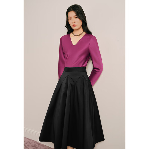 OBBLIGATO Origato spring pullover cherry red V-neck glossy suit top top cherry red S