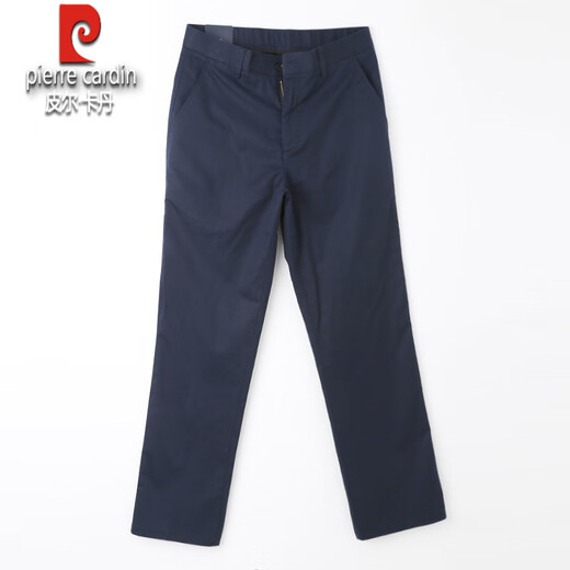 Pierre Cardin men's casual trousers summer thin pure cotton loose straight solid color business trousers men's trousers knitted navy 6625-1 31