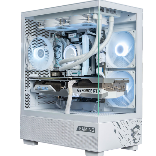 MSI Family Bucket AMD Ryzen 9600X/5060/5070 Game Console Computer Desktop Assembly Computer Host DIY Complete Machine White Sea View Room Assembly Machine Configuration Four 9600X+RTX5060 8G Wantushi White