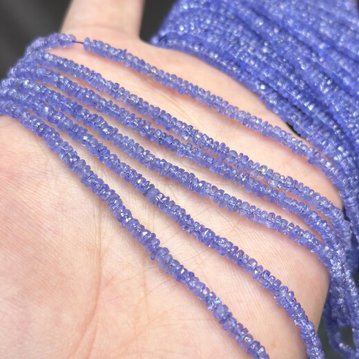 Fat Donglai quality tanzanite natural faceted disc beads abacus beads 3-3.5mm DIY beaded semi-finished necklace beads 3-3.5mm half 19.5cm hole 0.4mm