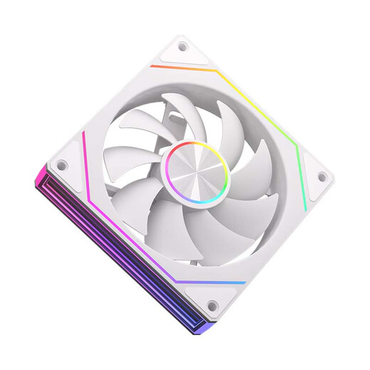 动力火车（PowerTrain）棱镜8 PRO机箱风扇12CM台式电脑ARGB神光同步主机散热风冷 无限镜灯效 白色正叶
