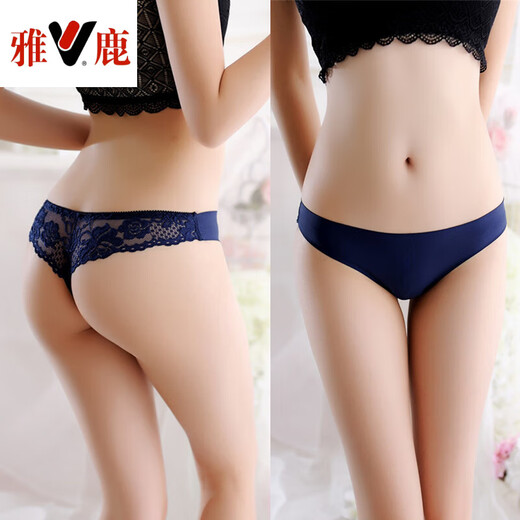 Yalu lace sexy transvestite underwear women's clothing boss cos low waist transparent large size cd brand supplies thong men's white one size