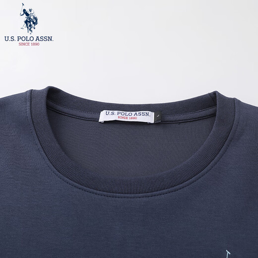 U.S. POLO ASSN. Sweater men's autumn and winter Paul men's high-end casual round neck bottoming shirt sports long-sleeved T-shirt for men white 2XL