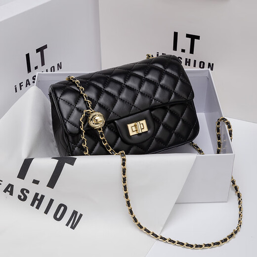 Bian Niao Bolso de cuero genuino de marca de lujo ligero Bolso de mujer Pequeño bolso de cadena de diamantes de piel de oveja Xiangfeng Bolso de hombro de moda Bolso cruzado Blanco de moda con cierre G - Tamaño grande 22 cm