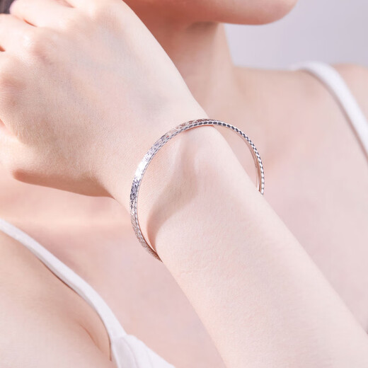 Meluxe Mina spot sparkling PT950 platinum bracelet for women crushed ice platinum bracelet birthday gift for wife 17g-56mm