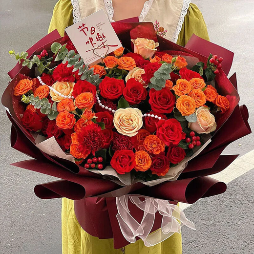 Eswina Flower Express sunflower mixed and matched bouquet birthday gift nationwide citywide delivery 33 roses and carnation mixed and matched bouquet