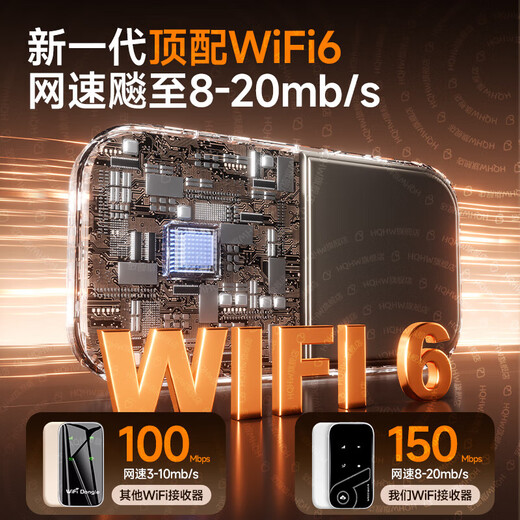 WFWQ5G Gigabit portátil wifi6 conmutación de tres redes de alto tráfico nacional universal móvil inalámbrico sin tarjeta tráfico ilimitado enrutador de banda ancha para automóvil 2025 versión mejorada 10000 mAh - segundos de audio y video actualizados - 72 horas de duración de la batería
