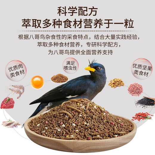 Kaiyuan full price starling bird feed beef insect dried starling bird food black sea starling nutritional special bird feed 1kg 1 barrel