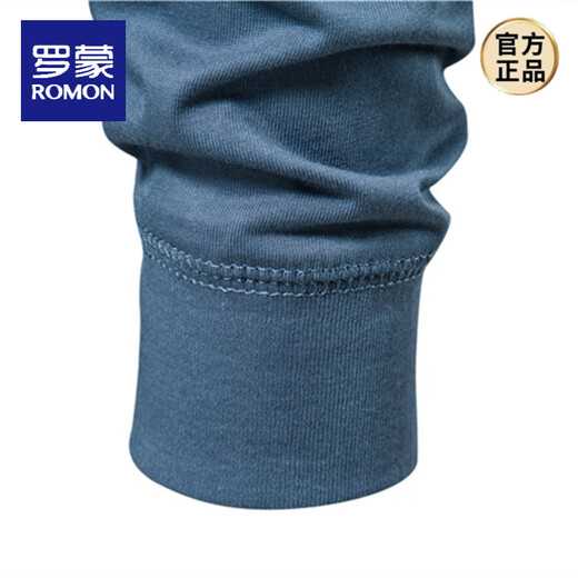 ROMON American retro heavyweight long-sleeved T-shirt pure cotton Henley shirt men's fitness tough guy army green versatile bottoming shirt Royal Blue L