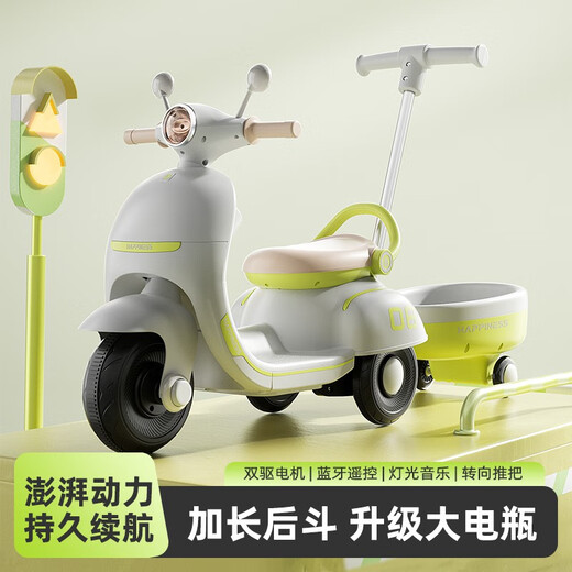 Bedron children's electric motorcycle children's motorcycle 3-6 years old children's electric car toy car can sit on children's car standard green | single drive +6V4