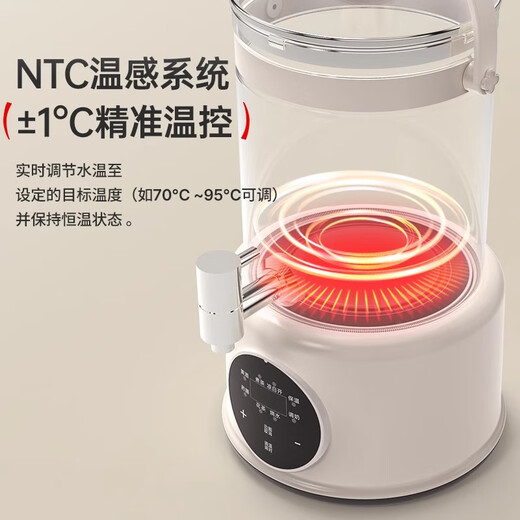 APIXINTL Japanese Anbensu health pot flower tea bucket 2.8L multifunctional pure glass household water boiling thermostatic kettle with faucet large capacity tea kettle YS-005