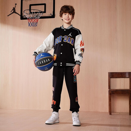 Jordan Nike AJ children's jacket boys autumn new No. 23 trendy baseball uniform jacket black