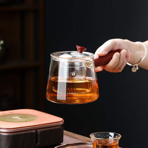 SUSHI CERAMICS teapot glass side handle tea water separator kettle can be heated by electric ceramic stove and scented kettle 550ml