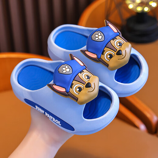 Paw Patrol (PAW PATROL) Children's Slippers for Boys and Boys Summer Indoor Home Soft Sole Non-Slip Non-slip Slippers for Baby Girls Sky Blue Archie Size 32-33 (Inner Length 19cm)
