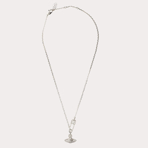 VVIENNE WESTLOCK British Purchasing Agent Western Queen Mother Authentic Saturn Necklace NANA Open Diamond Paperclip Pendant Clavicle Chain Women Silver Saturn Pin Pearl Chain