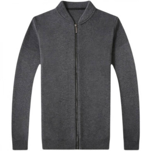 利郎2024春季男装开衫毛衣纯色针织衫男士休闲立领品牌外套羊毛 黑色 S