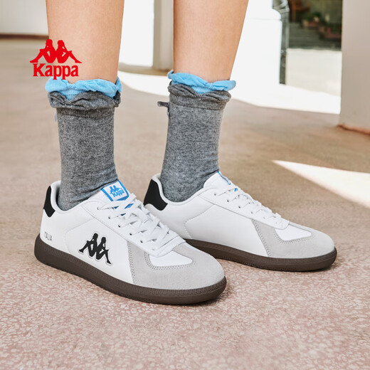 KAPPA women's shoes versatile German training shoes for women 2025 summer new breathable casual sneakers retro lightweight shoes for women classic white/black 38