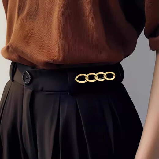 Trousers waist artifact, pants waist is too big, adjustable buckle waist tightening buckle brooch, female corsage pin, anti-exposure skirt, 2 gold pcs, 2 silver pcs
