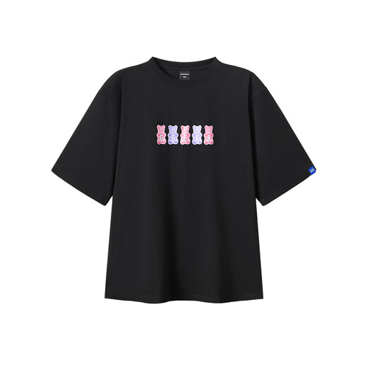 Wayne Xavier WAYNEXZAVIER250g Wayne Xavier fat plus size loose large size men's summer round neck cartoon casual print T-shirt 9196 black 3XL (210Jin[Jin equals 0.5 kg]-230Jin[Jin equals 0.5 kg]) equal size