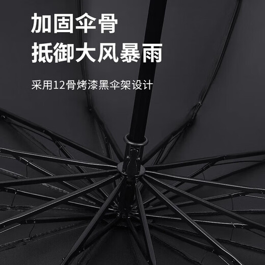 Umbrella large reinforced rainstorm strong wind-resistant business umbrella student men's and women's sun umbrella sun protection umbrella manual 8-bone black glue about 100cm beige