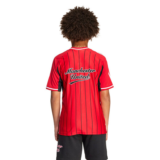Adidas (adidas) children's clothing 25 autumn children's Manchester United casual cultural shirts big children's football sports short-sleeved shirts jersey JN2908 JN2908 Manchester United Red 128