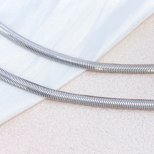 Zhaoliang PT950 platinum snake bone necklace for men and women platinum necklace clavicle chain plain chain gift gift 35.35g length 58cm width 4mm