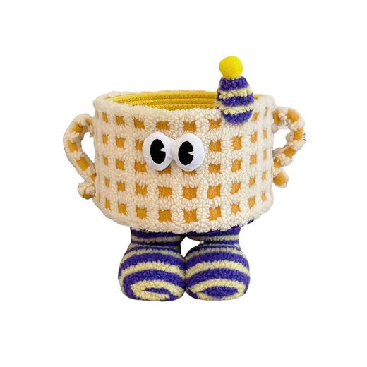 Children's Day Little Monster Snacks Hug Bucket Bouquet DIY Materials Children's Birthday Gifts Flower Shop Packaging Gift Box Bigfoot Pink Checkered Little Monster