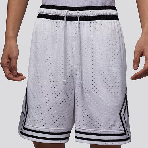 Jordan Herren Mesh Atmungsaktive Dri-FIT Schnelltrocknende Five-Fifth Pants Sportshorts HF9911-100 Weiß Schwarz XL