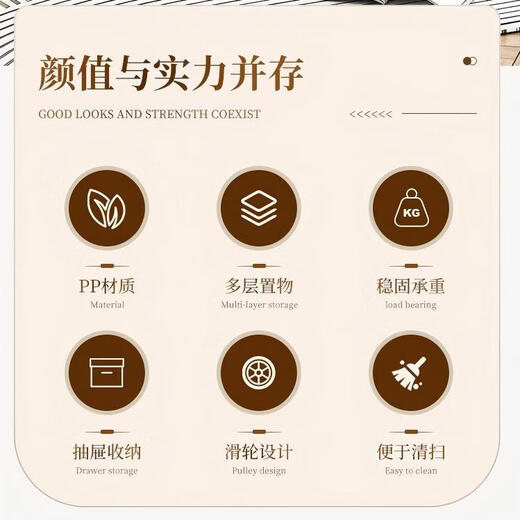 Jiajiesi floor-standing storage rack household snack toy storage cabinet drawer-type mobile multi-layer storage rack trolley transparent drawer model three-layer high cabinet