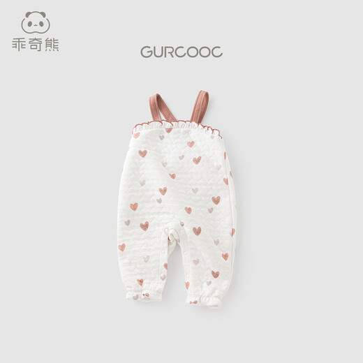 Guiqi Bear Baby Girl Silk Cotton Cute Overalls Autumn and Winter Baby Children's Fashionable Outerwear Warm One-piece Pants