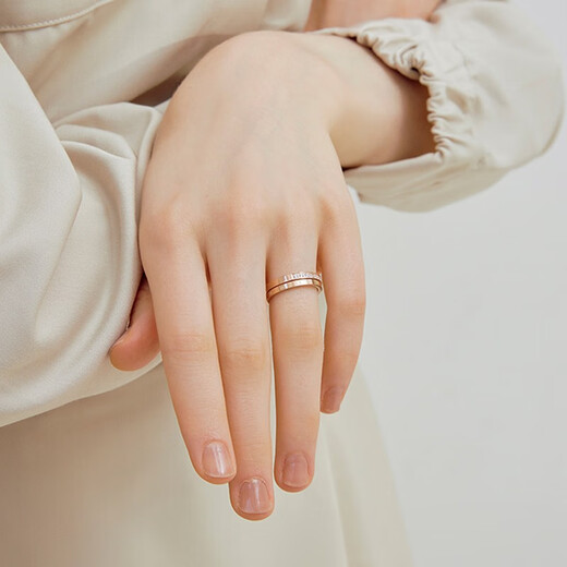 MZMZ color gold ring for men and women, rose gold index finger trendy pair of rings, Valentine's Day birthday gift for girlfriend and wife, noble two-piece set, ring number remarks