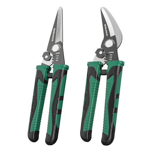 Baolian iron scissors wire trough cutter 65 strong steel keel iron wire color steel tile multi-functional wire stripping and crimping pliers aviation scissors 9-inch straight head wire stripping iron scissors