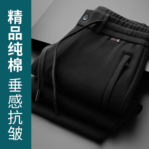 Jeep (JEEP) genuine high-quality pure cotton sweatpants men's spring and autumn middle-aged sweatpants loose straight white casual pants men's boutique pants white spring and autumn style XL recommended 140-155Jin Jin equals 0.5 kg