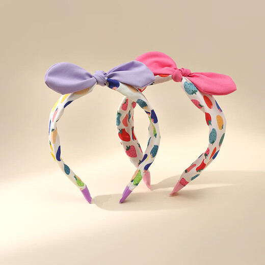 CHIMERA Sweetberry Rabbit Ear Headbands 2 pieces of girls' fabric non-stiffening wide-brimmed bangs-bundling anti-slip headbands for broken hair