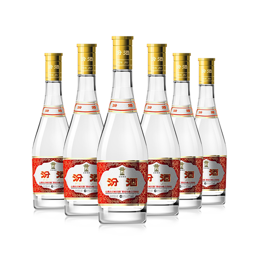 Fenjiu 53% yellow cover Fenjiu, light-flavor liquor, high-ration wine, bubble wine, 53%, 475mL, 6 bottles, full box, not original box