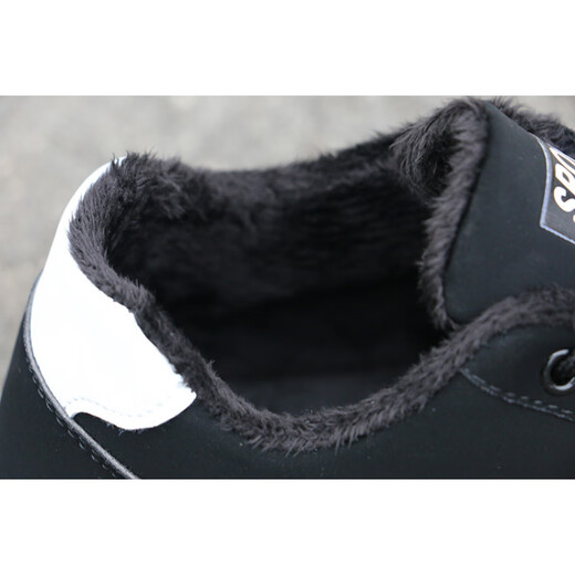 
Spider King autumn and winter men's sports shoes plus velvet thickened men's shoes warm cotton shoes casual shoes anti-slip work shoes 9227 black and red [cotton shoes] 40