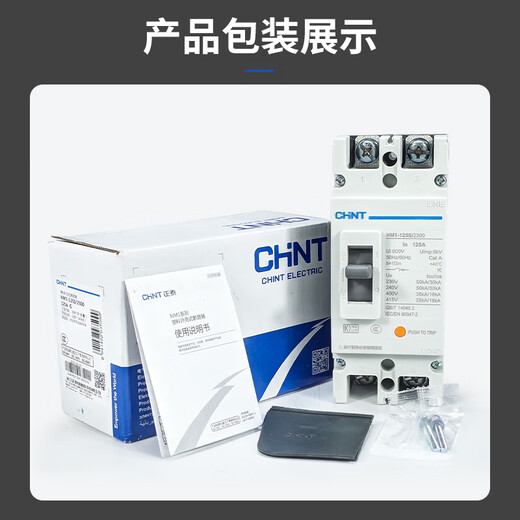 Chint air switch single-phase 220V protector NM1 250A125A high power 2P plastic case circuit breaker 250A 2P